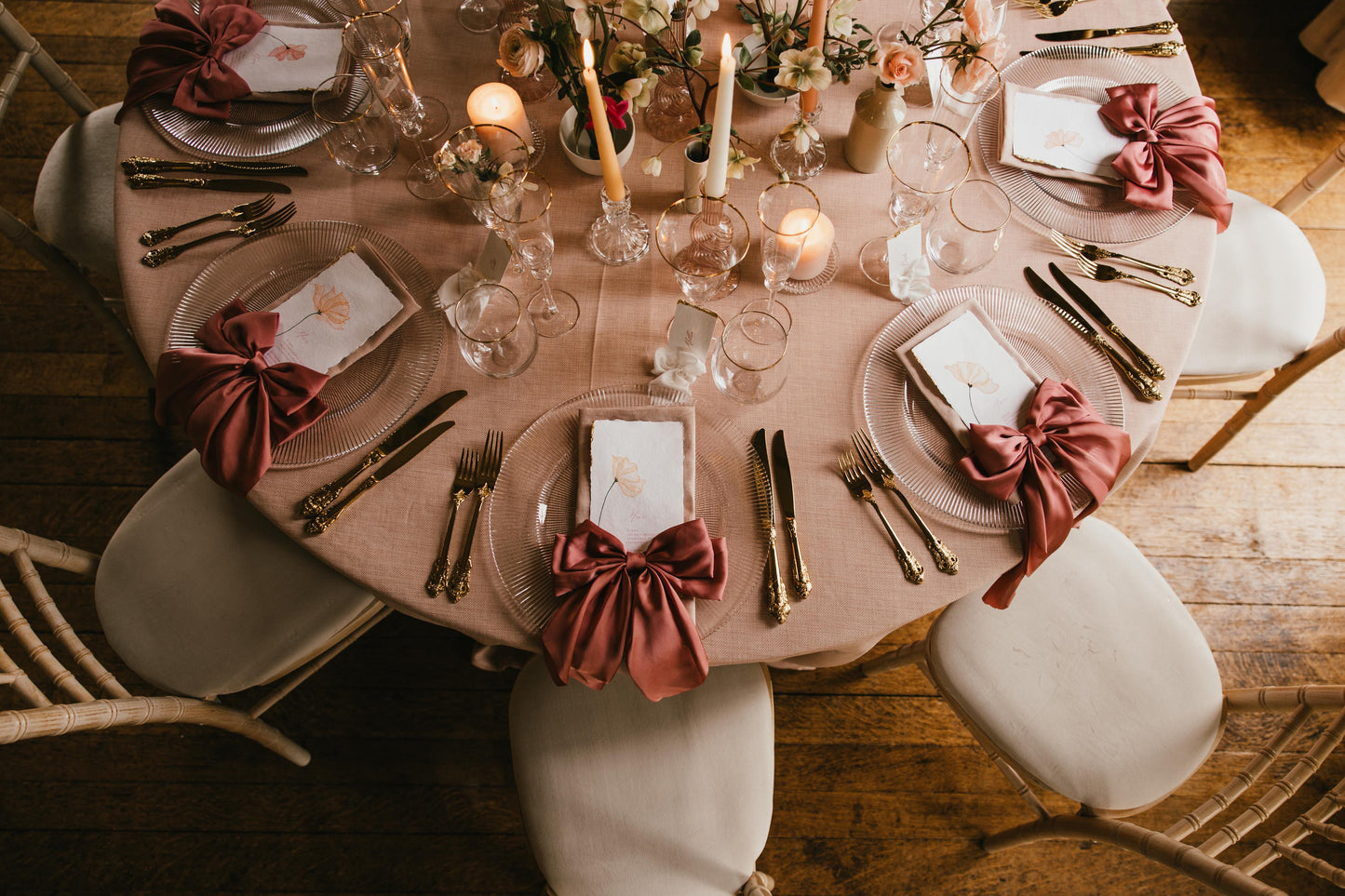 Hand painted single stem Wedding Menus
