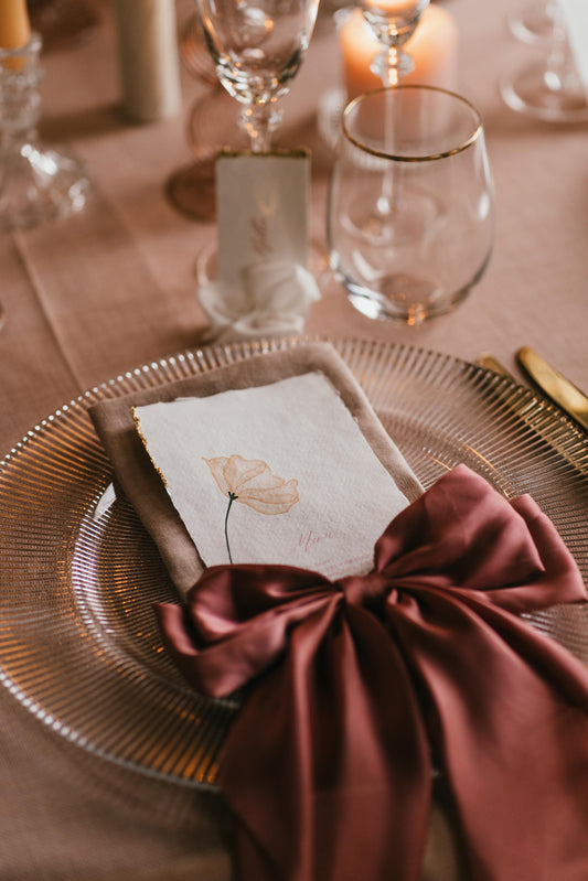 Hand painted single stem Wedding Menus