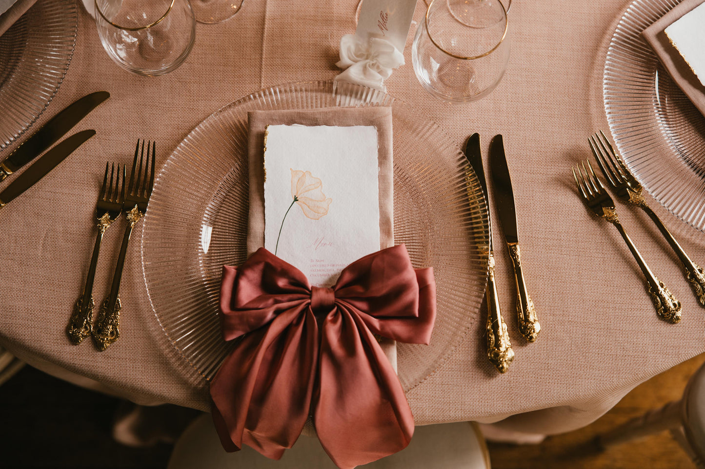 Hand painted single stem Wedding Menus