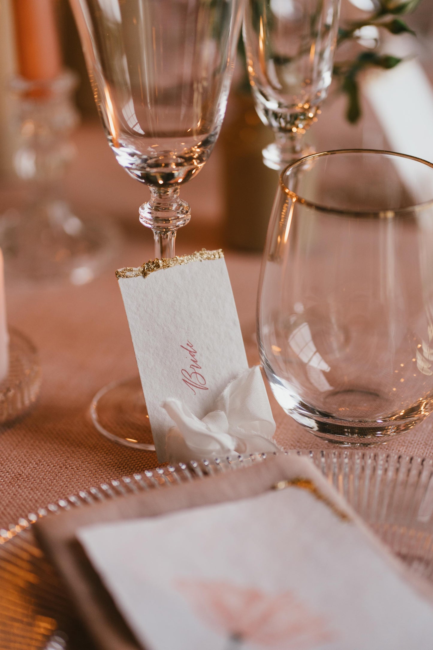 Timeless place cards with added romance
