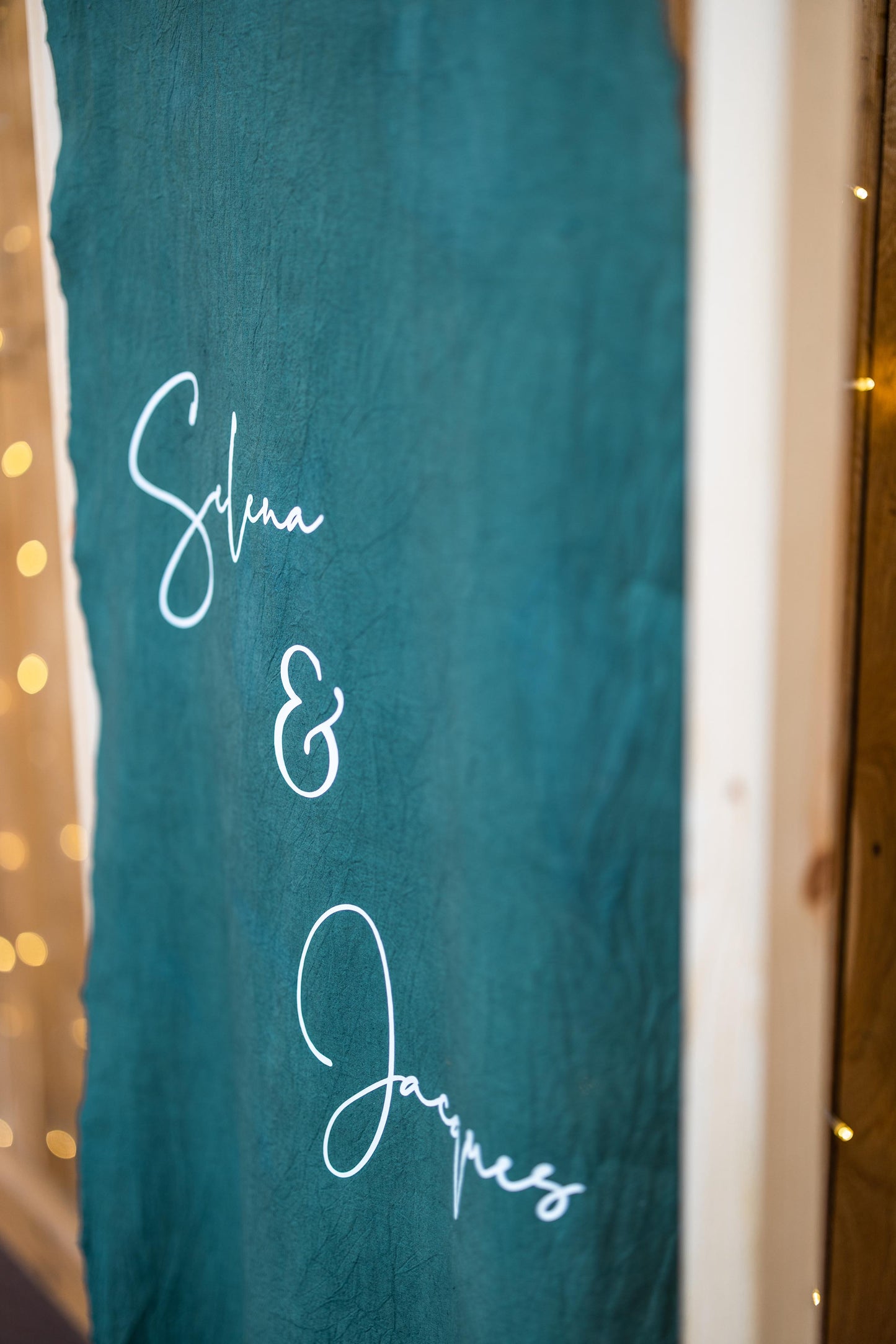 Hand dyed Fabric Welcome to our Wedding Sign