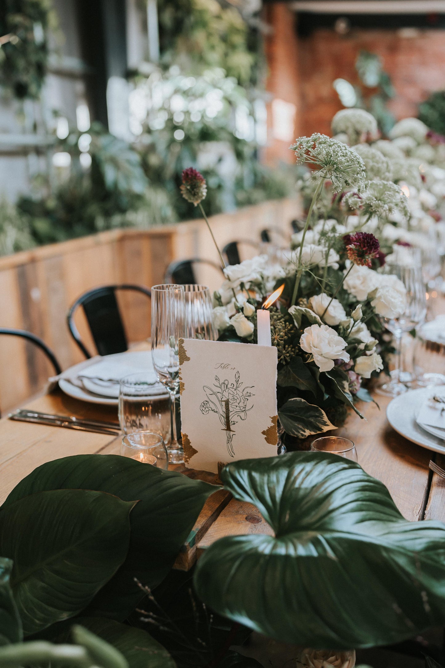 Gold Leaf Table Numbers