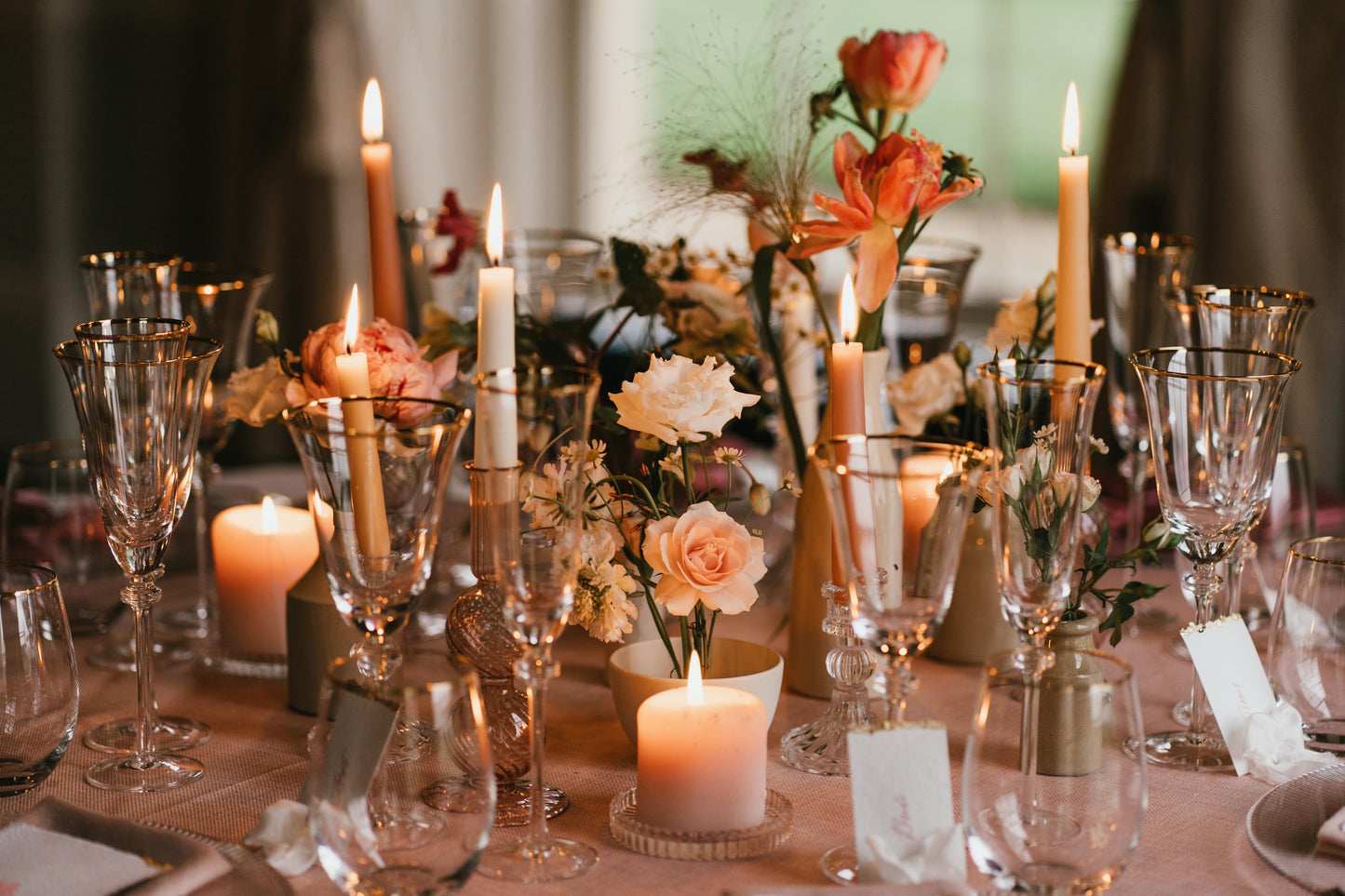 Timeless place cards with added romance