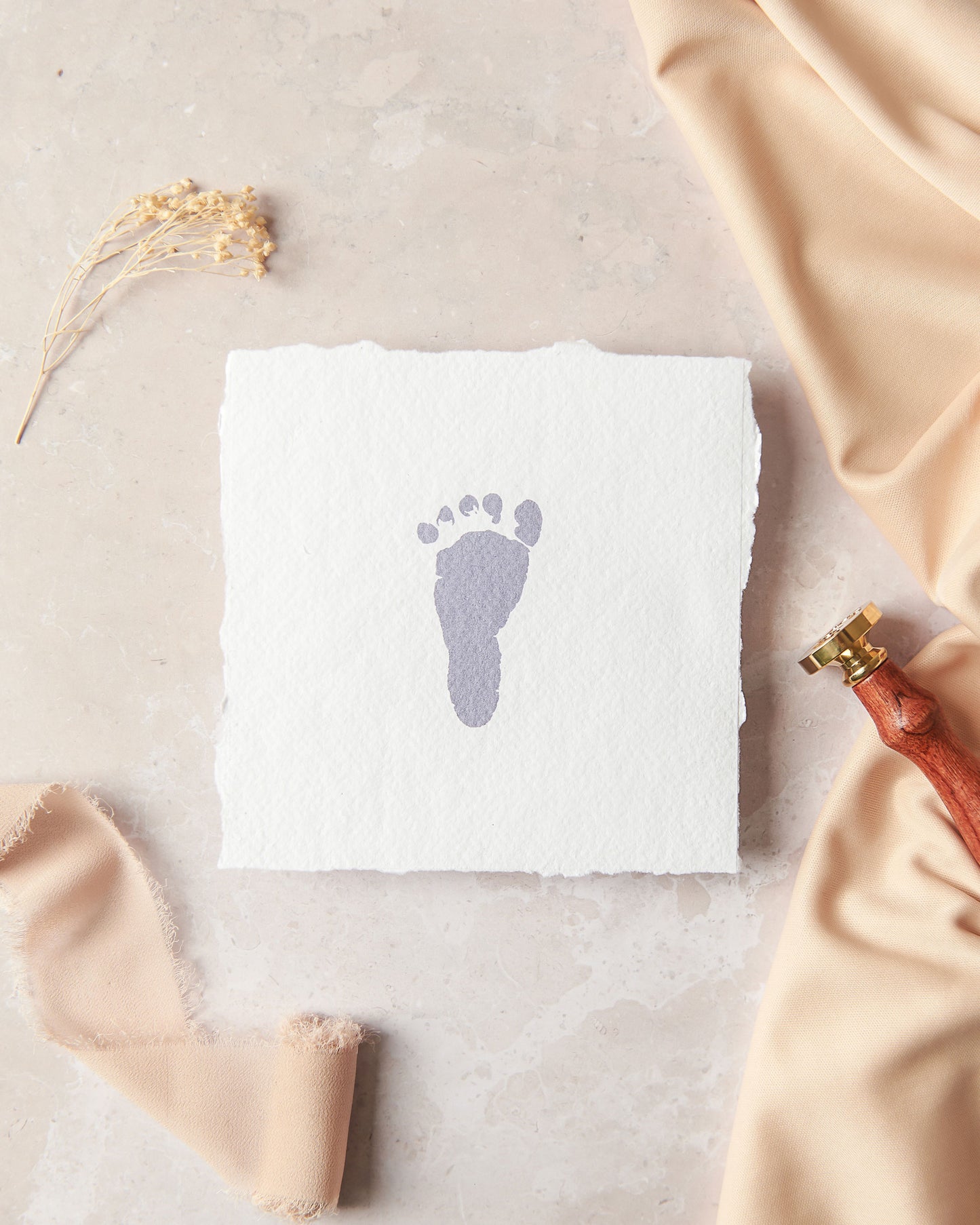 Hand & Foot print Keepsake, on handmade paper