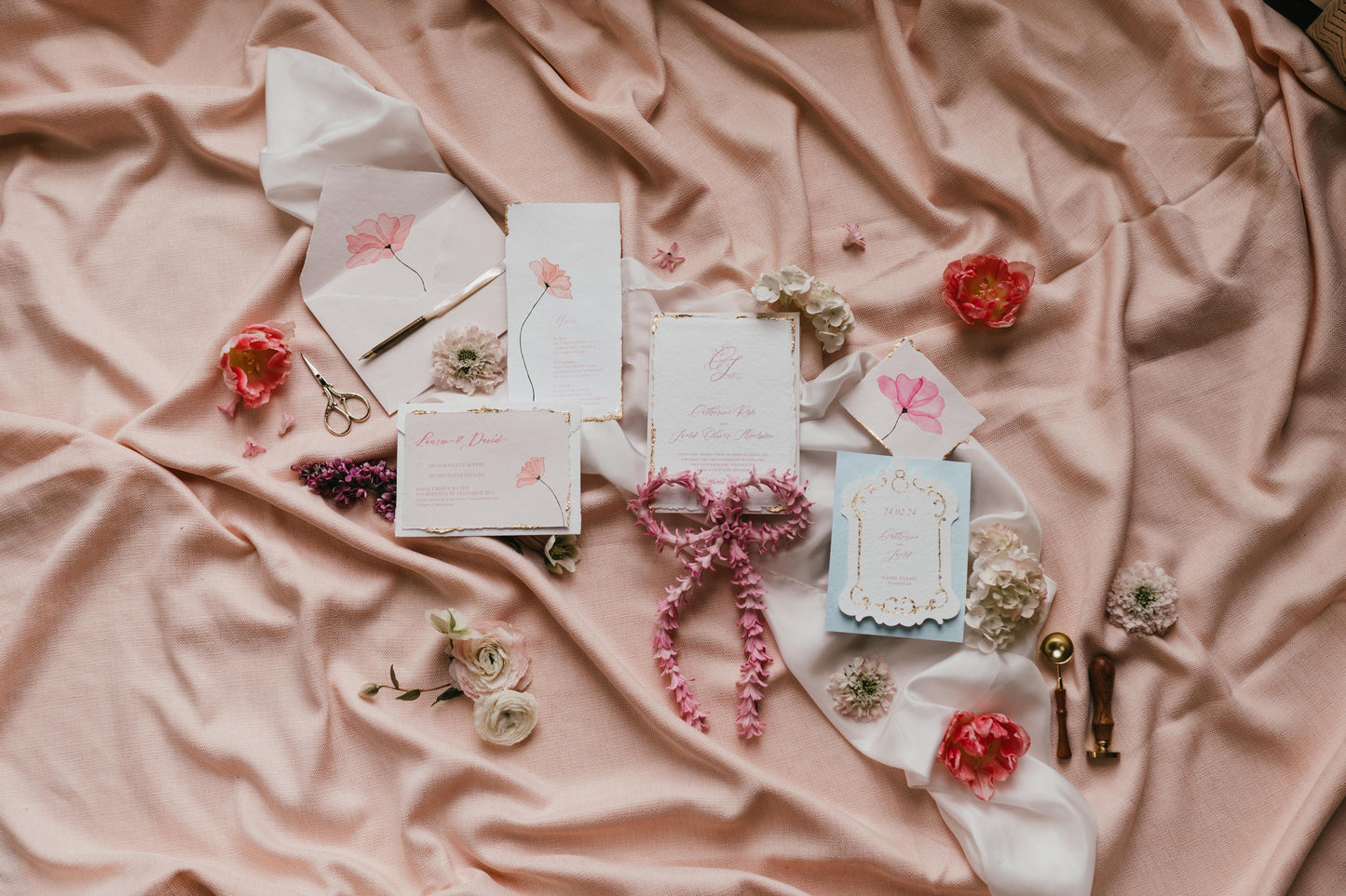 Romantically hand crafted wedding stationery for this Lover Era Wedding