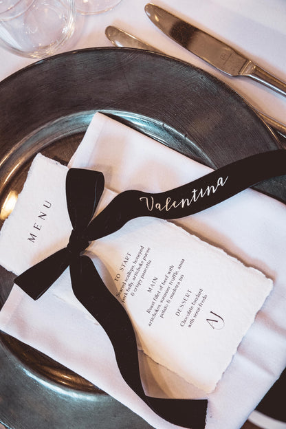 Luxurious Monochrome Wedding Menus