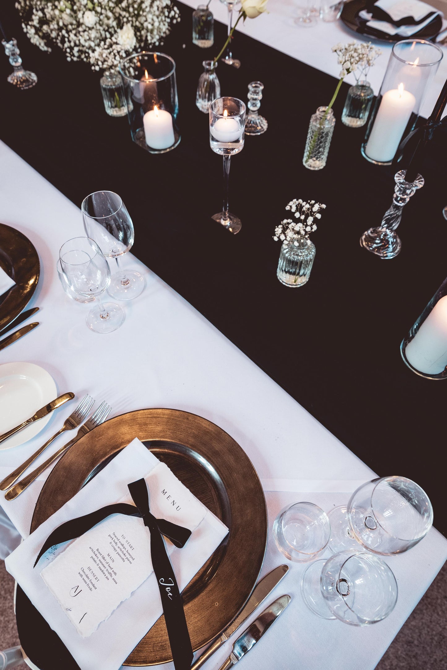 Luxurious Monochrome Wedding Menus