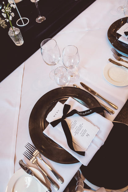 Luxurious Monochrome Wedding Menus