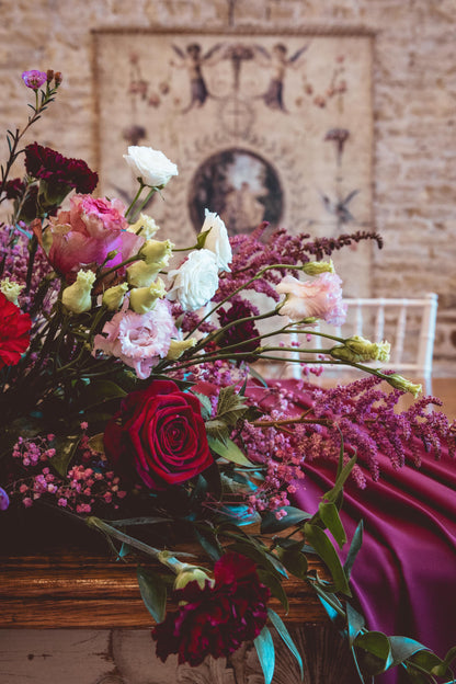 Pink and Red Wedding Welcome Signage