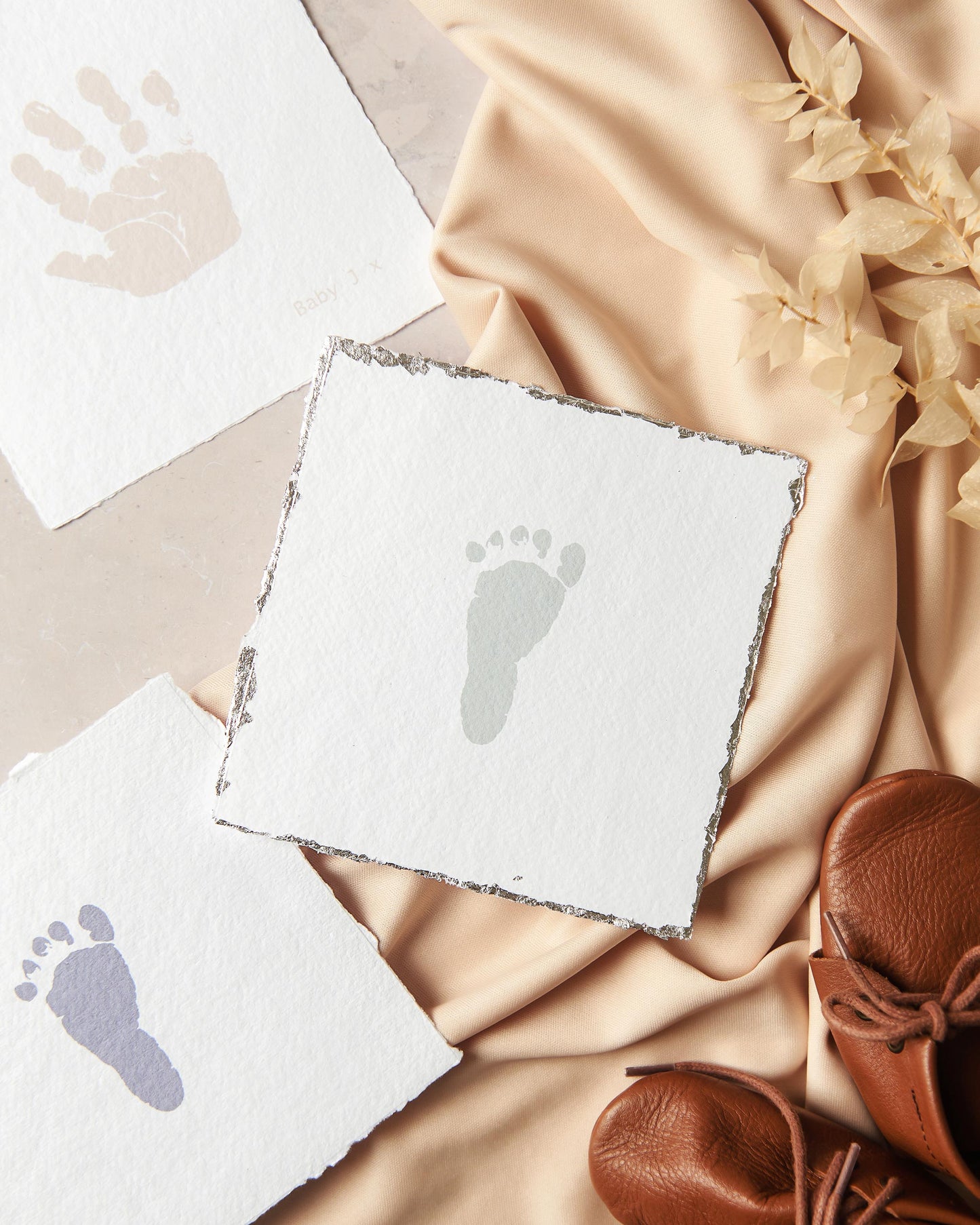 Hand & Foot print Keepsake, on handmade paper