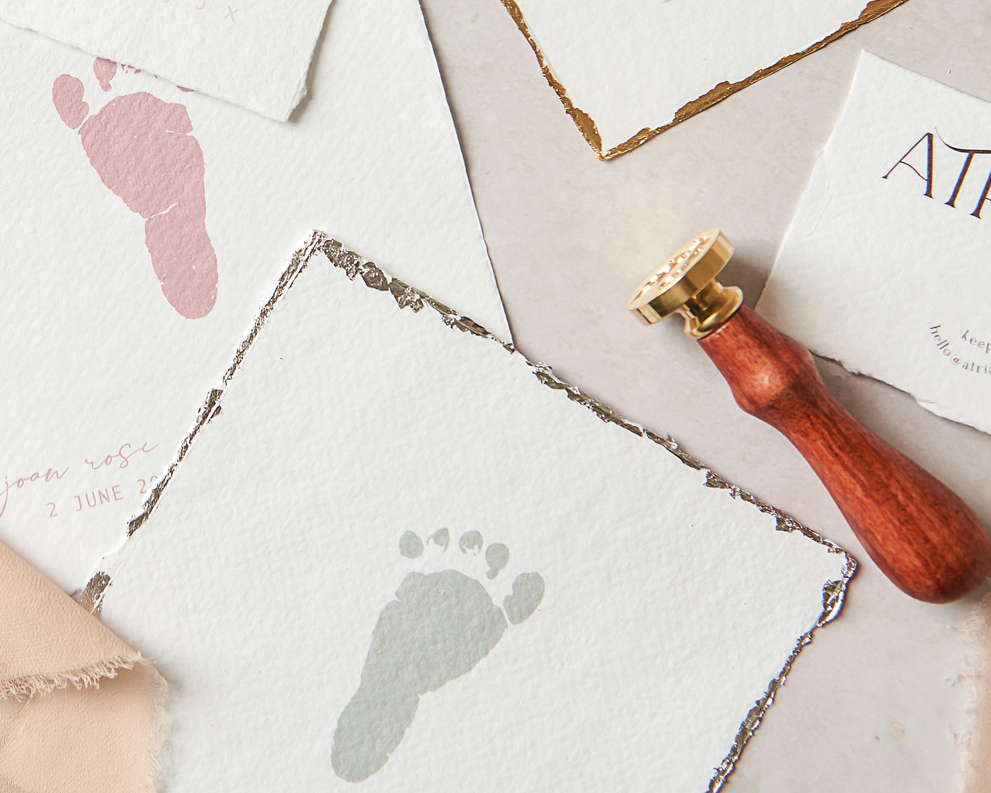 Hand & Foot print Keepsake, on handmade paper